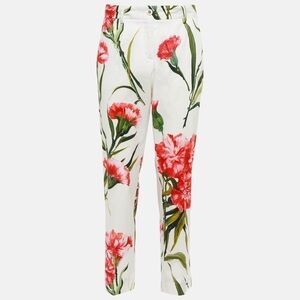 New Dolce & Gabbana Carnation-print cropped trousers Size 38